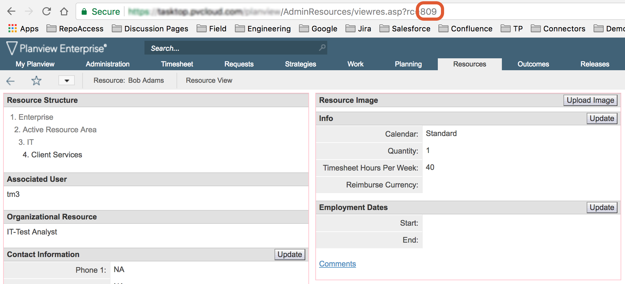 Resource Code in Planview Enterprise One