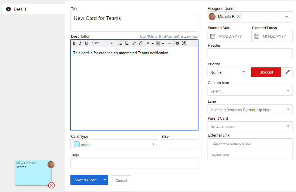 Create Card for Teams Notification demo.png