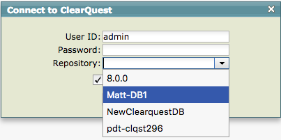 ClearQuest Repository Name
