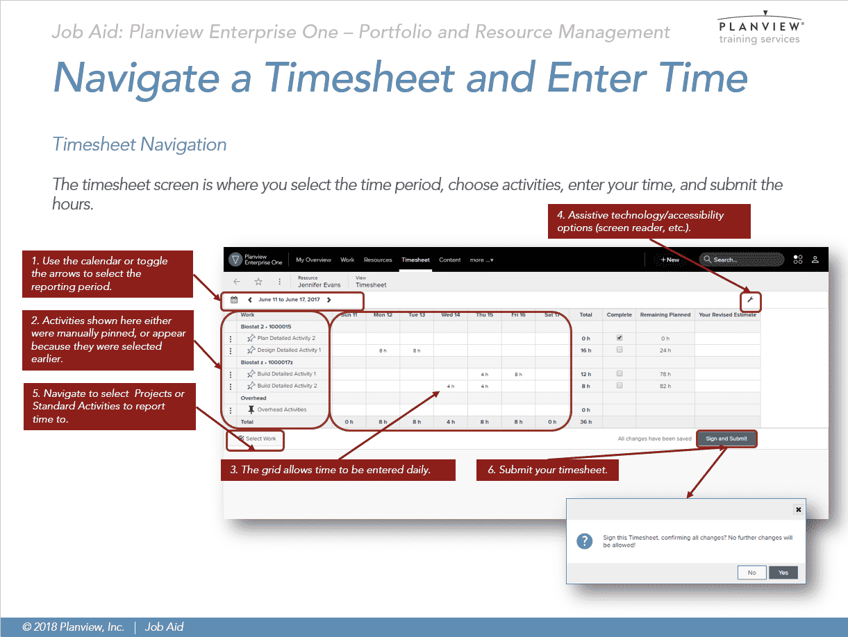 Navigate a Timesheet and Enter Time 1