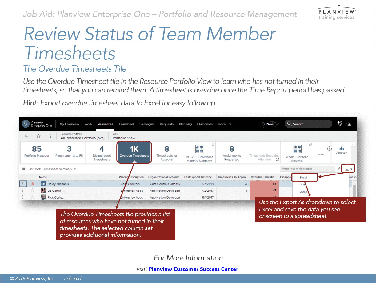 Review Status of Team Member Timesheets