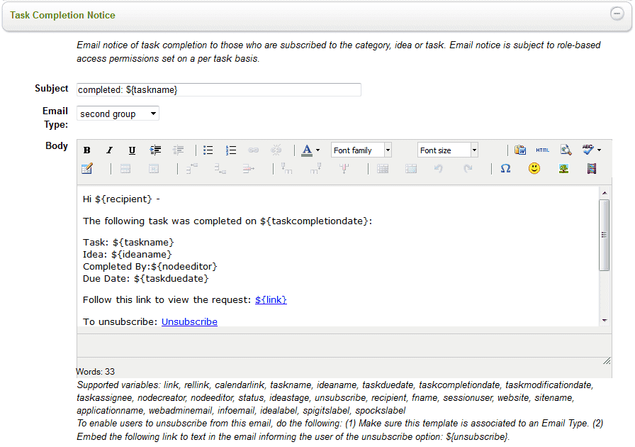 task assignment email template